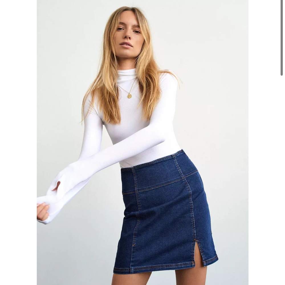 Free people denim skirt